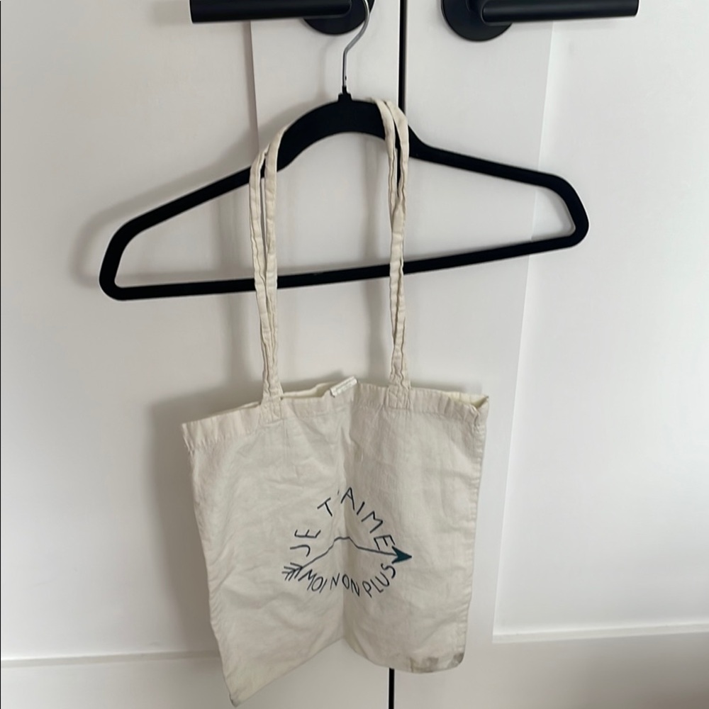 Cream Canvas Tote Bag vintage French serge gainsbourg